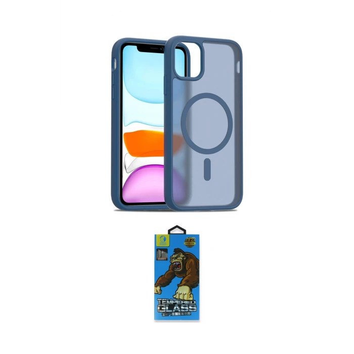 ieg™ iPhone 11 Pro Max Kılıf Siluet Minimal Prime - Siyah 18D Cam Ekran Koruyucu
