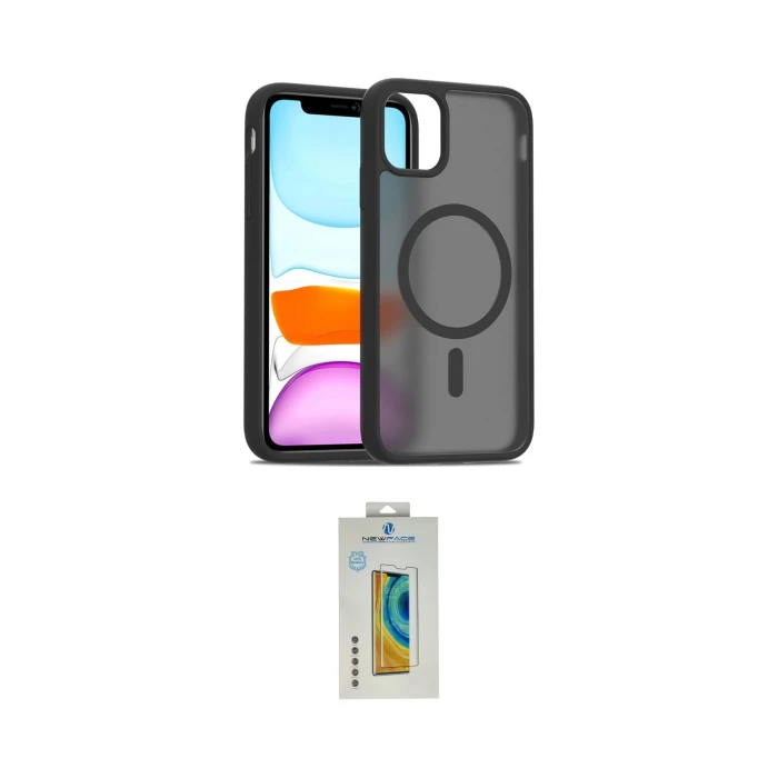 ieg™ iPhone 11 Pro Max Kılıf Siluet Minimal Prime - Siyah Polymer Nano Ekran Koruyucu