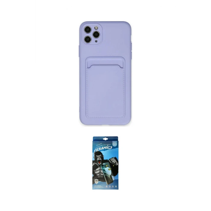 ieg™ iPhone 11 Pro Max Kılıf Vadi Çizgi Prime - Siyah 34D Izgaralı Cam