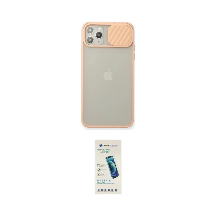 ieg™ iPhone 11 Pro Max Kılıf Vadi Çizgi - Şeffaf Pasifik Cam Ekran Koruyucu