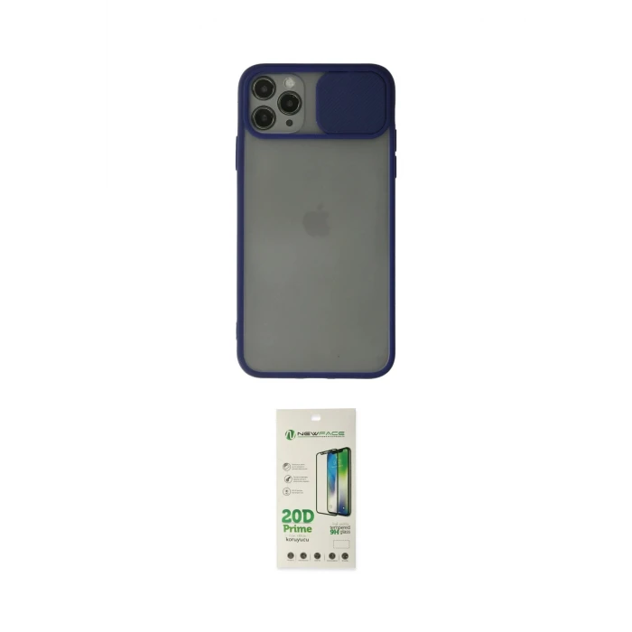 ieg™ iPhone 11 Pro Max Kılıf Vadi Çizgi - Siyah 20D Premium Cam Ekran Koruyucu