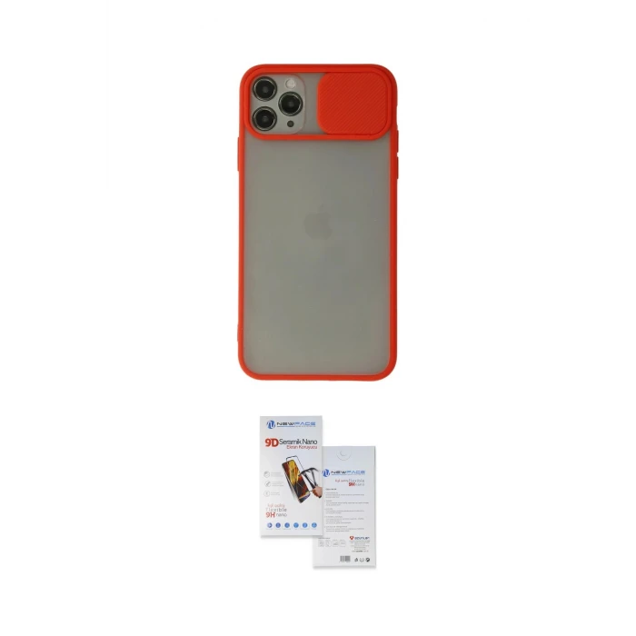 ieg™ iPhone 11 Pro Max Kılıf Vadi Çizgi - Siyah Seramik Nano Ekran Koruyucu