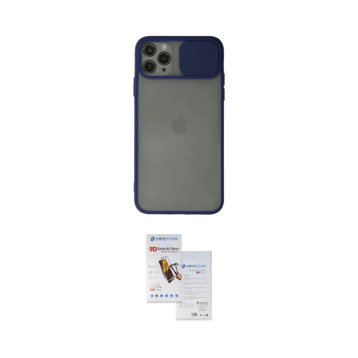 ieg™ iPhone 11 Pro Max Kılıf Vadi Çizgi - Siyah Seramik Nano Ekran Koruyucu