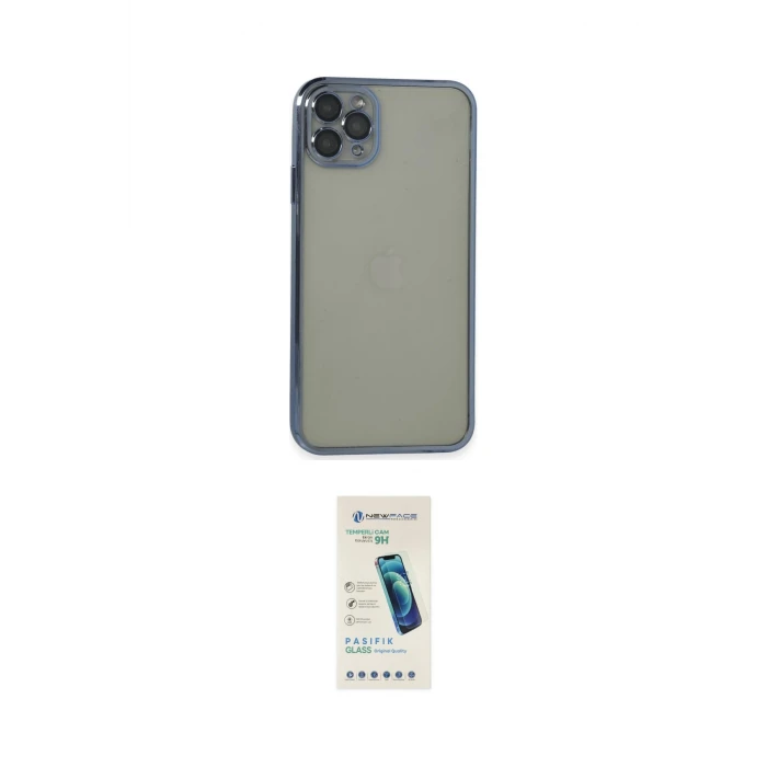 ieg™ iPhone 11 Pro Max Kılıf Vadi Minimal - Şeffaf Pasifik Cam Ekran Koruyucu
