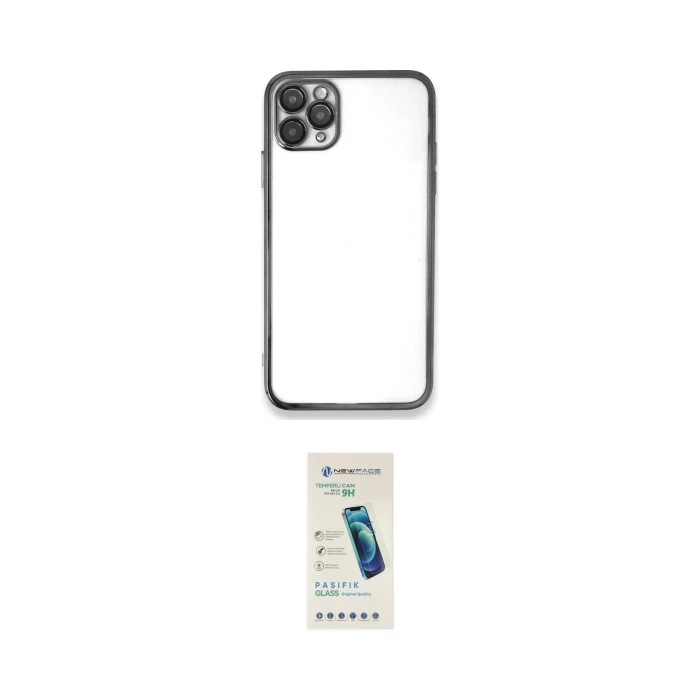 ieg™ iPhone 11 Pro Max Kılıf Vadi Minimal - Şeffaf Pasifik Cam Ekran Koruyucu