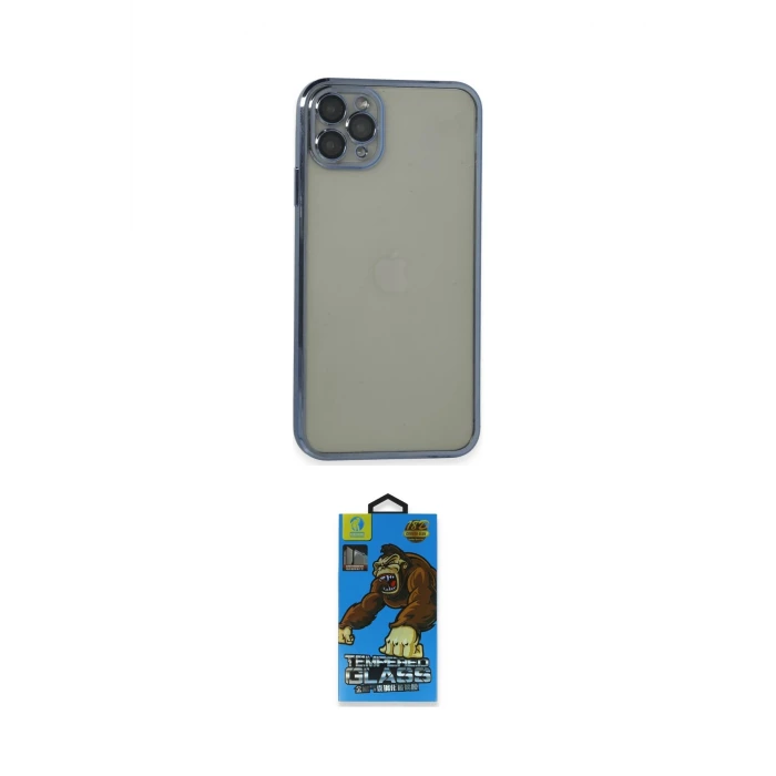 ieg™ iPhone 11 Pro Max Kılıf Vadi Minimal - Siyah 18D Cam Ekran Koruyucu