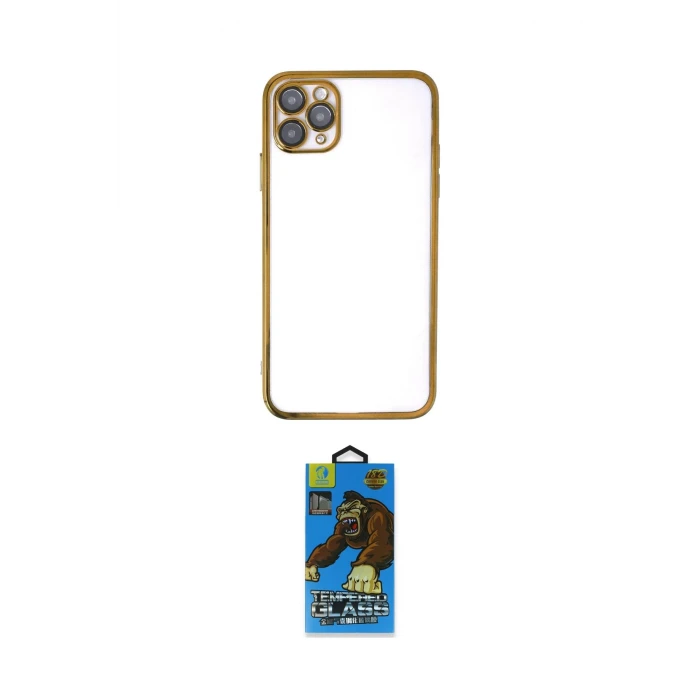 ieg™ iPhone 11 Pro Max Kılıf Vadi Minimal - Siyah 18D Cam Ekran Koruyucu