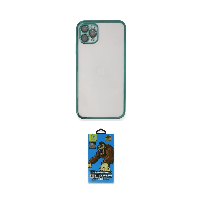 ieg™ iPhone 11 Pro Max Kılıf Vadi Minimal - Siyah 18D Cam Ekran Koruyucu