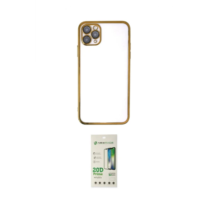 ieg™ iPhone 11 Pro Max Kılıf Vadi Minimal - Siyah 20D Premium Cam Ekran Koruyucu