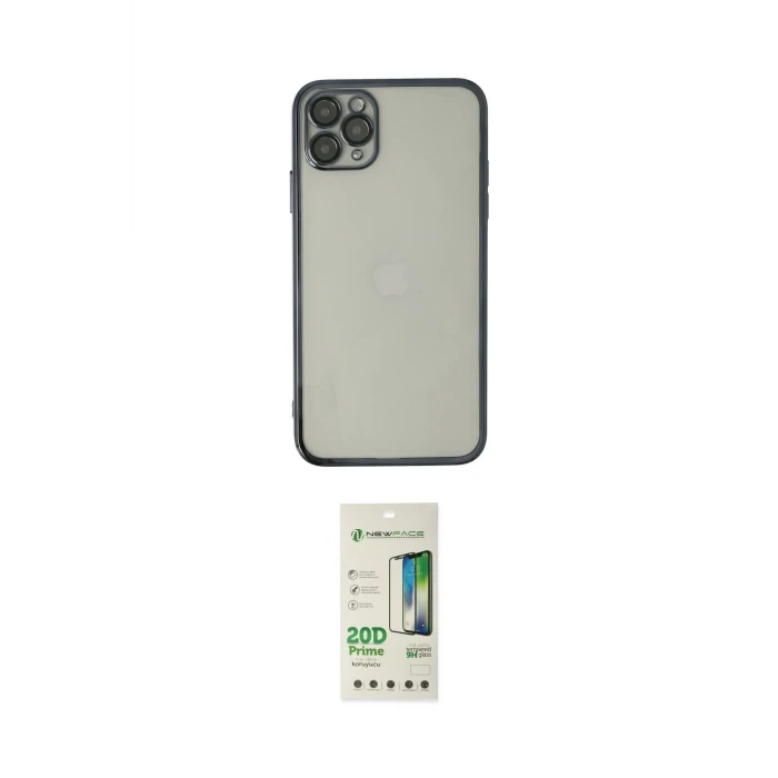 ieg™ iPhone 11 Pro Max Kılıf Vadi Minimal - Siyah 20D Premium Cam Ekran Koruyucu