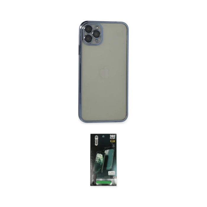 ieg™ iPhone 11 Pro Max Kılıf Vadi Minimal - Siyah 360 Mat Full Body Arka Koruyucu