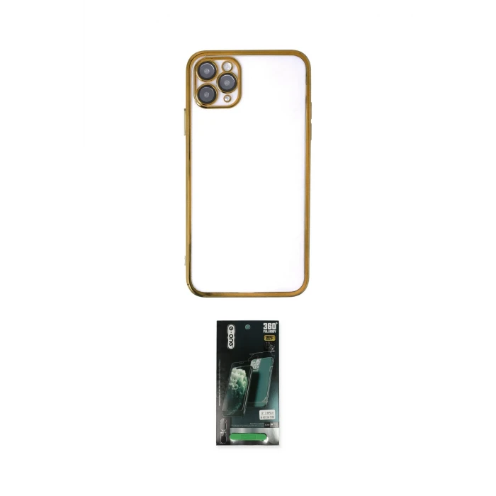 ieg™ iPhone 11 Pro Max Kılıf Vadi Minimal - Siyah 360 Mat Full Body Arka Koruyucu