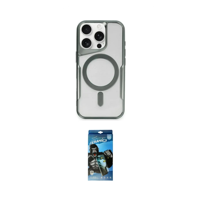 ieg™ iPhone 11 Pro Max Kılıf Yadigar Klasik Özel Seri - Siyah 34D Izgaralı Cam