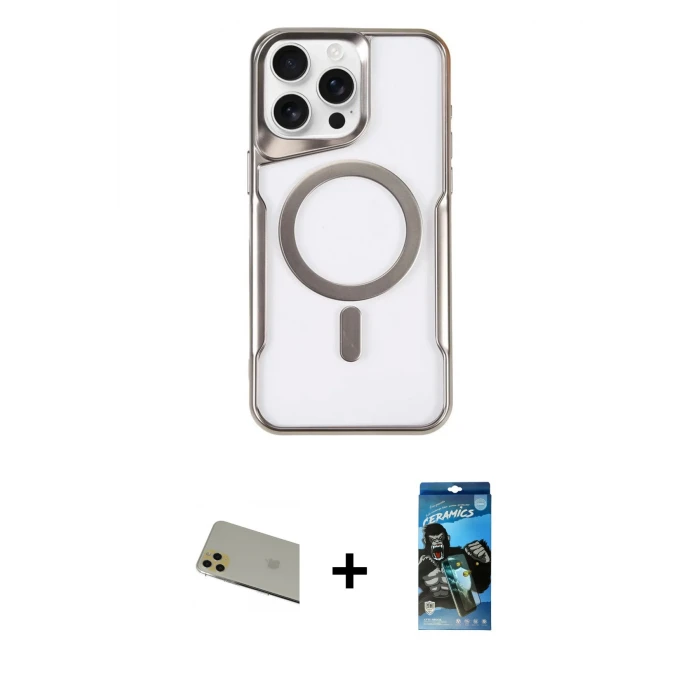 ieg™ iPhone 11 Pro Max Kılıf Yadigar Klasik Özel Seri - Siyah 34D Izgaralı Cam + Rainbow Kamera Lens Koruma Cam - GD