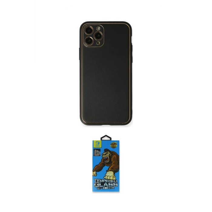 ieg™ iPhone 11 Pro Max Kılıf Yadigar Klasik - Siyah 18D Cam Ekran Koruyucu