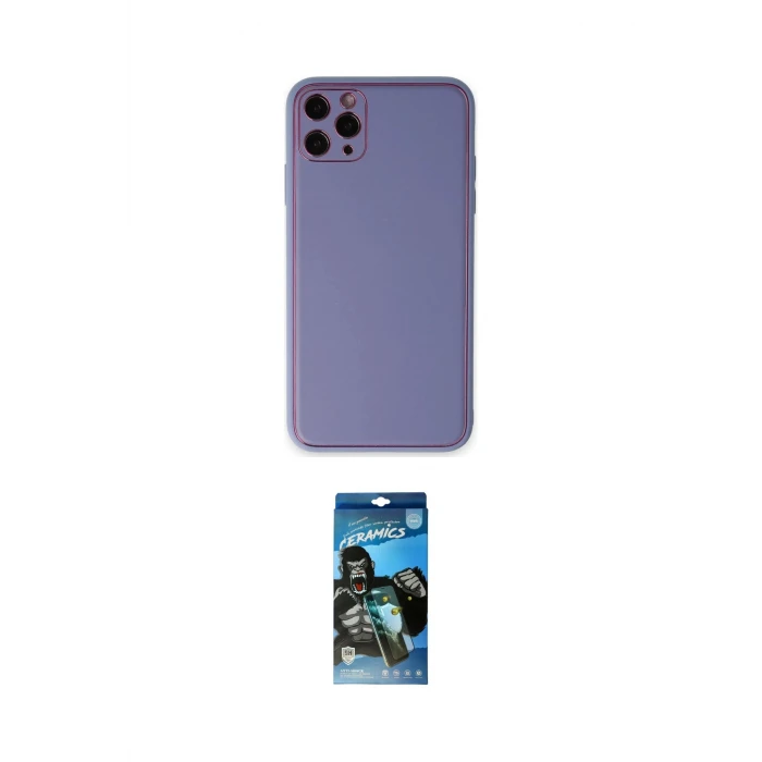ieg™ iPhone 11 Pro Max Kılıf Yadigar Klasik - Siyah 34D Izgaralı Cam