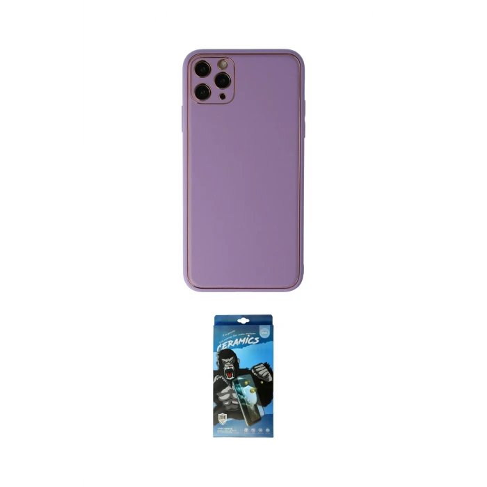 ieg™ iPhone 11 Pro Max Kılıf Yadigar Klasik - Siyah 34D Izgaralı Cam