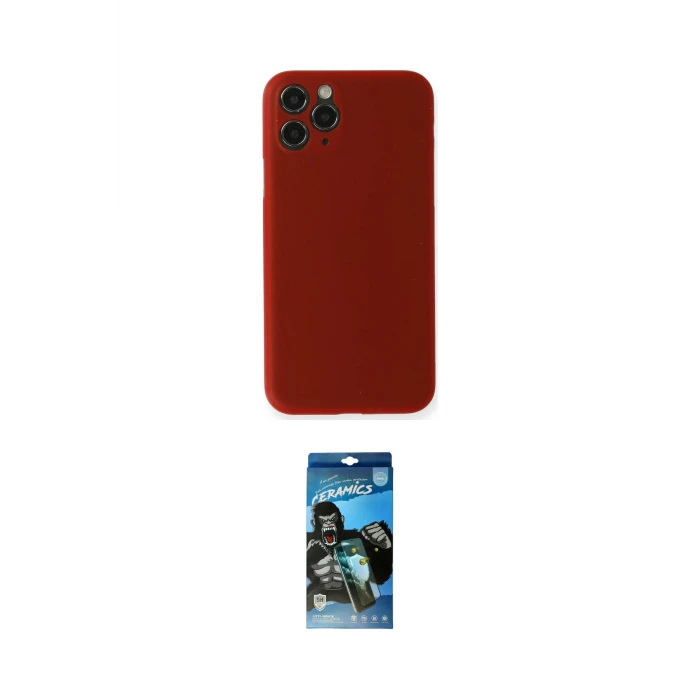 ieg™ iPhone 11 Pro Max Kılıf Yadigar Yansıma Serisi - Siyah 34D Izgaralı Cam