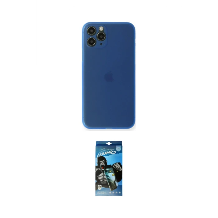 ieg™ iPhone 11 Pro Max Kılıf Yadigar Yansıma Serisi - Siyah 34D Izgaralı Cam