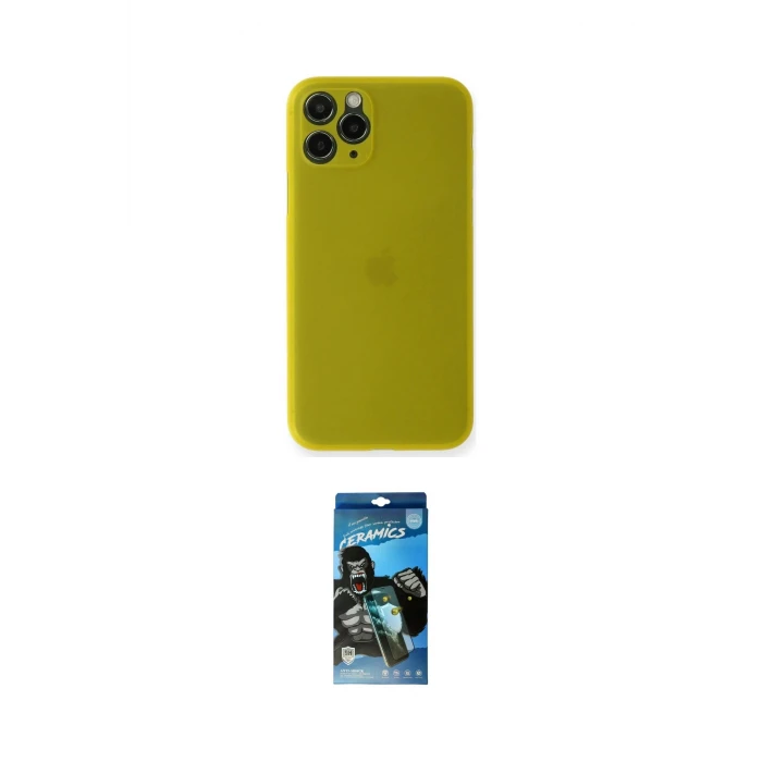 ieg™ iPhone 11 Pro Max Kılıf Yadigar Yansıma Serisi - Siyah 34D Izgaralı Cam