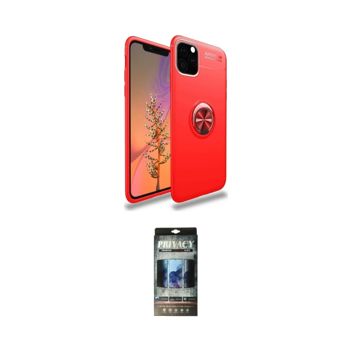 ieg™ iPhone 11 Pro Max Kılıf Yankı Form Prime - Siyah 34D Hayalet Izgaralı Cam