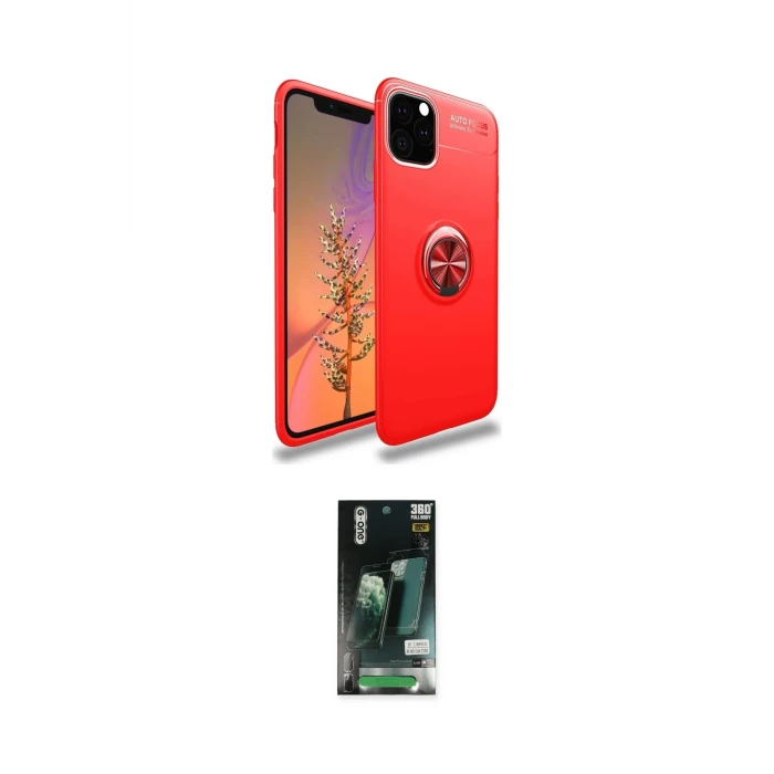ieg™ iPhone 11 Pro Max Kılıf Yankı Form Prime - Siyah 360 Mat Full Body Arka Koruyucu