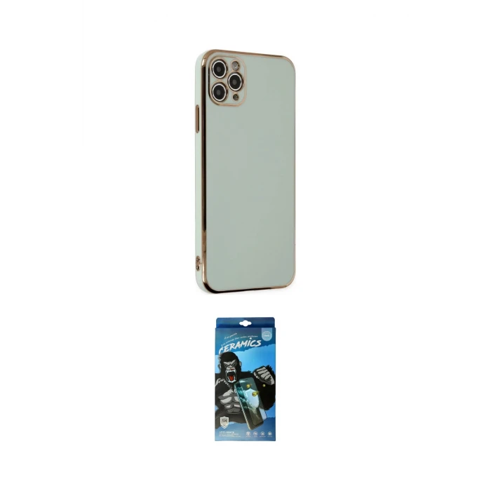 ieg™ iPhone 11 Pro Max Kılıf Yankı Serisi - Siyah 34D Izgaralı Cam
