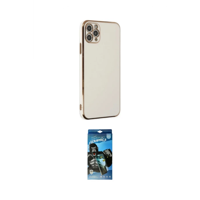 ieg™ iPhone 11 Pro Max Kılıf Yankı Serisi - Siyah 34D Izgaralı Cam