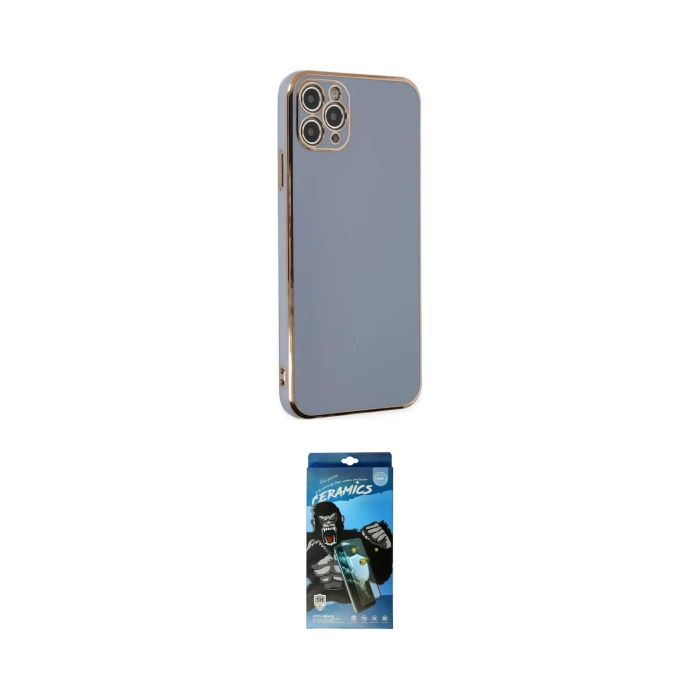 ieg™ iPhone 11 Pro Max Kılıf Yankı Serisi - Siyah 34D Izgaralı Cam