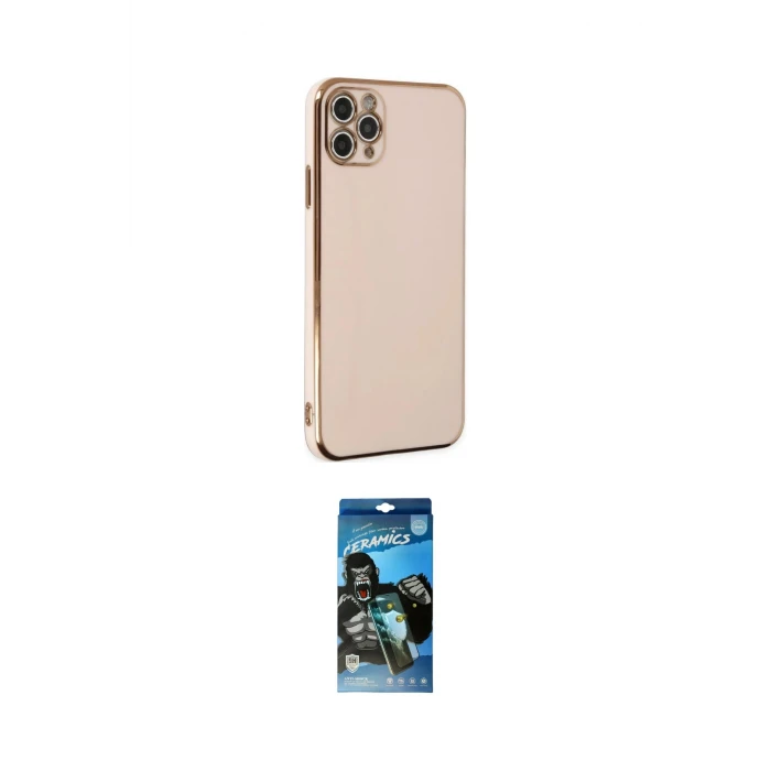 ieg™ iPhone 11 Pro Max Kılıf Yankı Serisi - Siyah 34D Izgaralı Cam