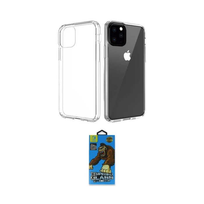 ieg™ iPhone 11 Pro Max Kılıf Zirve Doku - Siyah 18D Cam Ekran Koruyucu