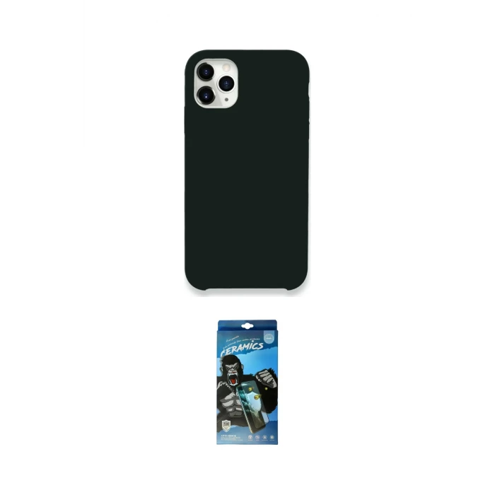 ieg™ iPhone 11 Pro Max Kılıf Zirve Modern Özel Seri - Siyah 34D Izgaralı Cam
