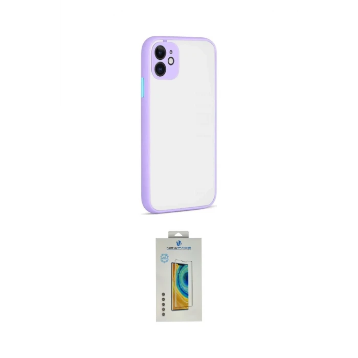 ieg™ iPhone 12 Kılıf Ahenk Çizgi Serisi - Siyah Polymer Nano Ekran Koruyucu