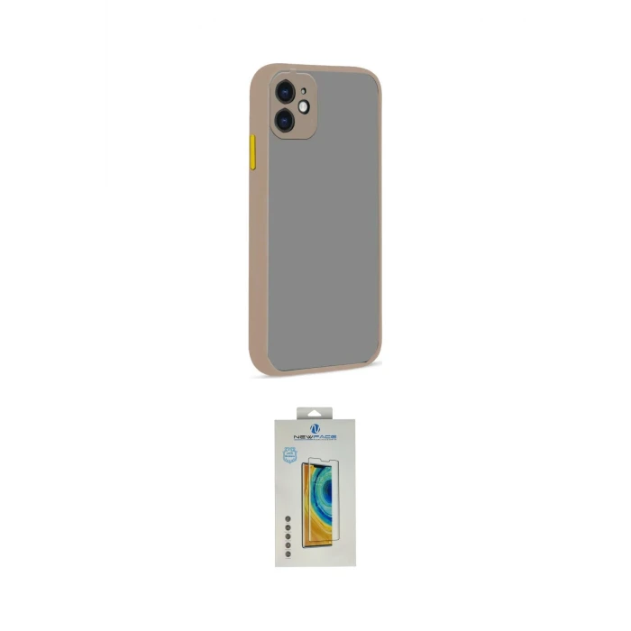 ieg™ iPhone 12 Kılıf Ahenk Çizgi Serisi - Siyah Polymer Nano Ekran Koruyucu