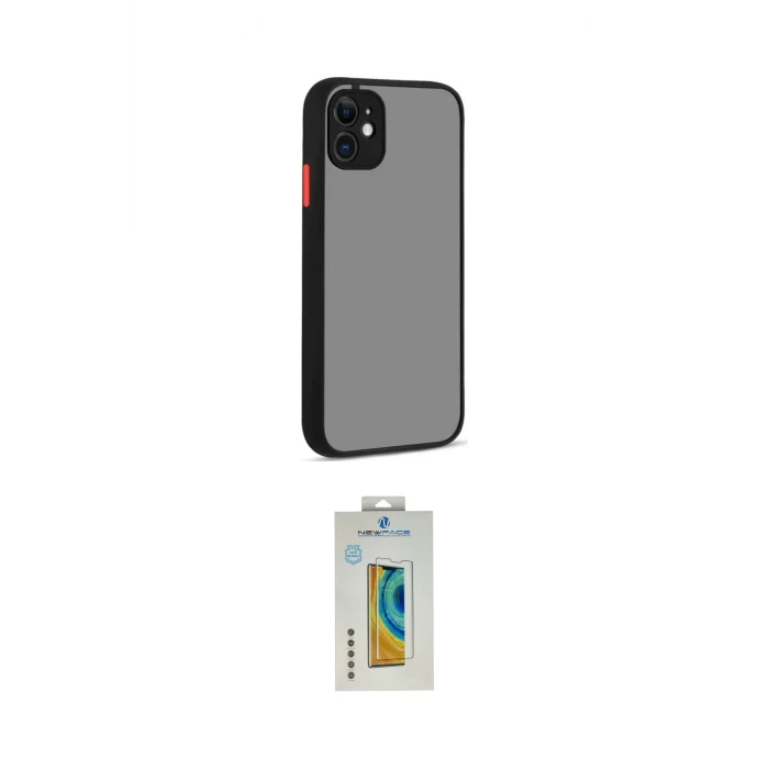 ieg™ iPhone 12 Kılıf Ahenk Çizgi Serisi - Siyah Polymer Nano Ekran Koruyucu