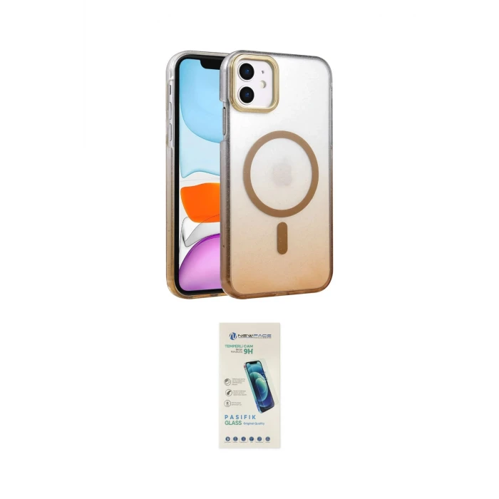 ieg™ iPhone 12 Kılıf Ahenk Doku Özel Seri - Şeffaf Pasifik Cam Ekran Koruyucu