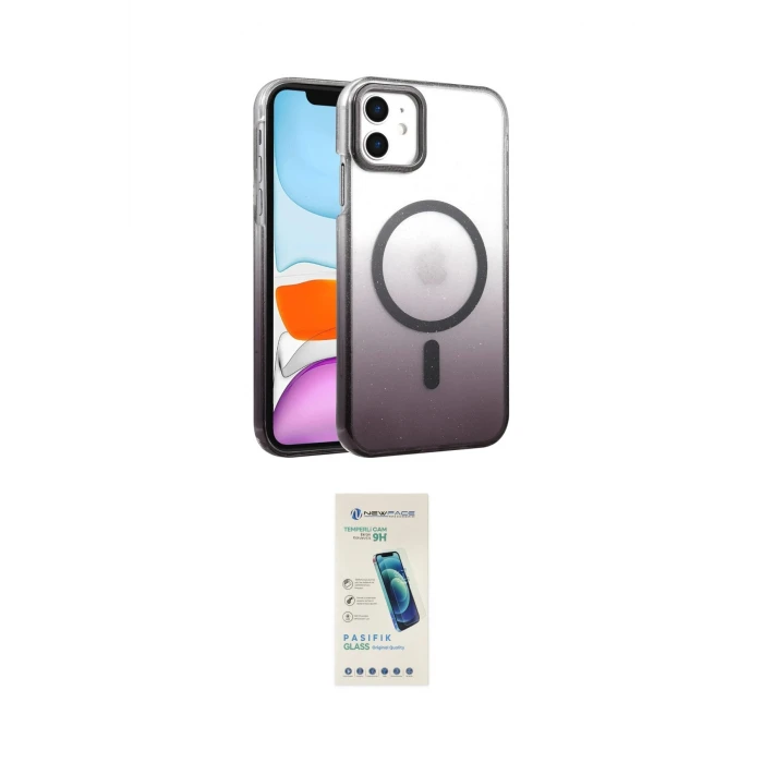 ieg™ iPhone 12 Kılıf Ahenk Doku Özel Seri - Şeffaf Pasifik Cam Ekran Koruyucu