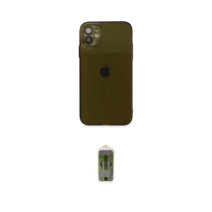 ieg™ iPhone 12 Kılıf Ahenk Doku - Siyah Joko Magic 5D Hayalet Cam