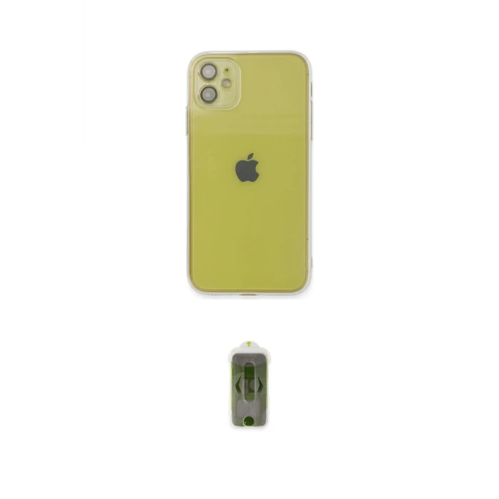 ieg™ iPhone 12 Kılıf Ahenk Doku - Siyah Joko Magic 5D Hayalet Cam