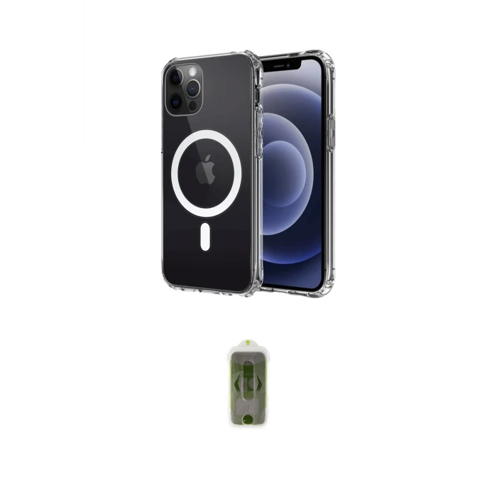 ieg™ iPhone 12 Kılıf Ahenk Yansıma Prime - Siyah Joko Magic 5D Hayalet Cam