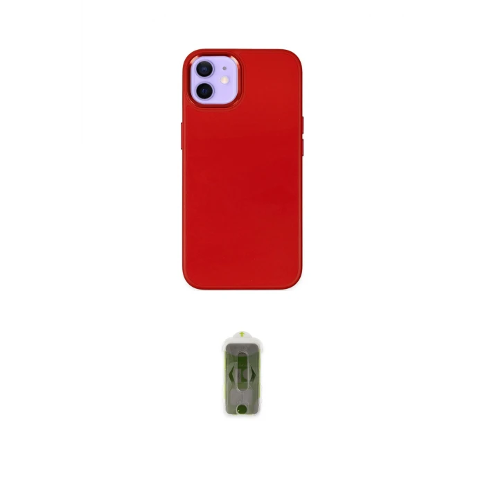 ieg™ iPhone 12 Kılıf Çekirdek Çizgi - Siyah Joko Magic 5D Hayalet Cam