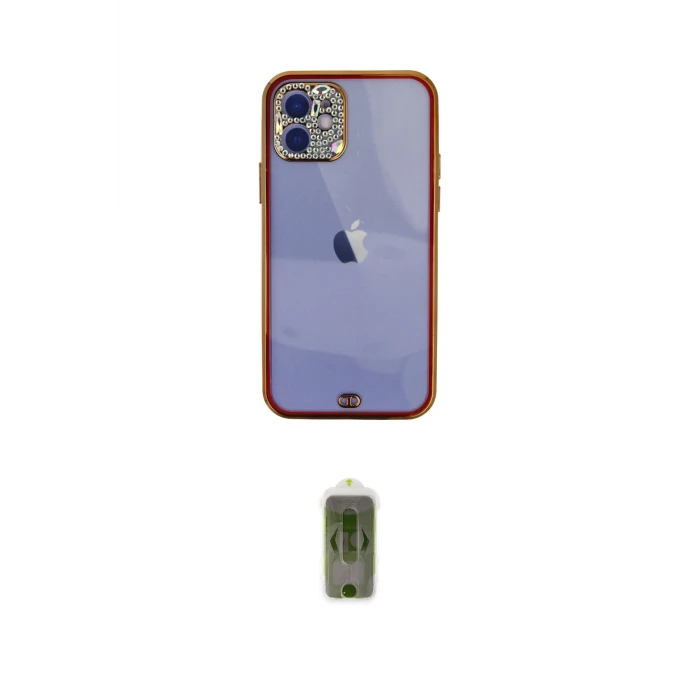 ieg™ iPhone 12 Kılıf Eksen Minimal Koleksiyonu - Siyah Joko Magic 5D Hayalet Cam