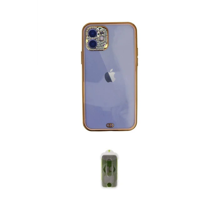 ieg™ iPhone 12 Kılıf Eksen Minimal Koleksiyonu - Siyah Joko Magic 5D Hayalet Cam