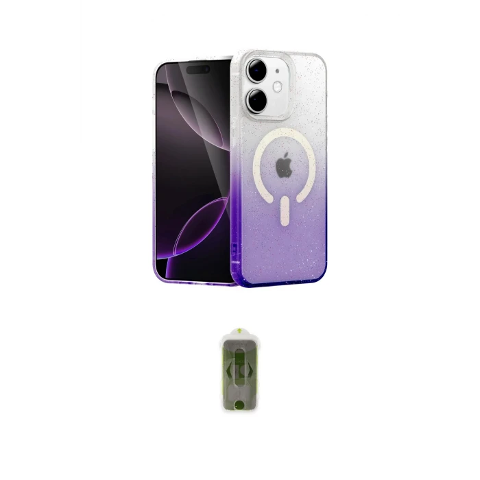 ieg™ iPhone 12 Kılıf Eksen Minimal Özel Seri - Siyah Joko Magic 5D Hayalet Cam