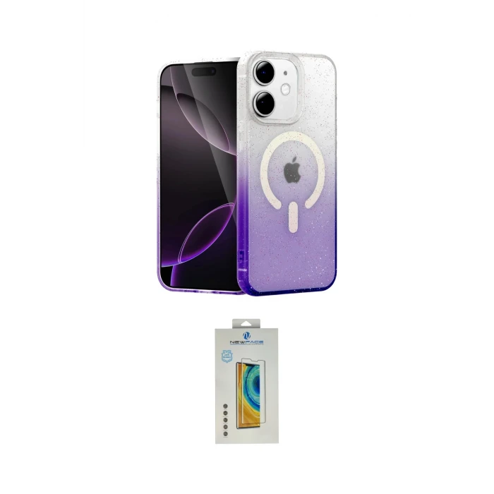 ieg™ iPhone 12 Kılıf Eksen Minimal Özel Seri - Siyah Polymer Nano Ekran Koruyucu