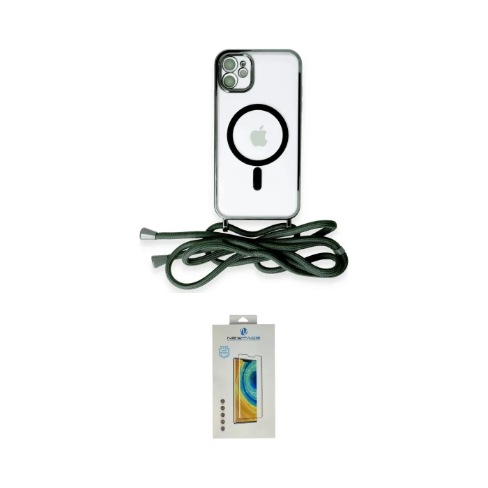 ieg™ iPhone 12 Kılıf Eksen Özel Seri - Siyah Polymer Nano Ekran Koruyucu