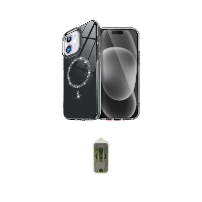 ieg™ iPhone 12 Kılıf Kıvılcım Form Prime - Siyah Joko Magic 5D Hayalet Cam