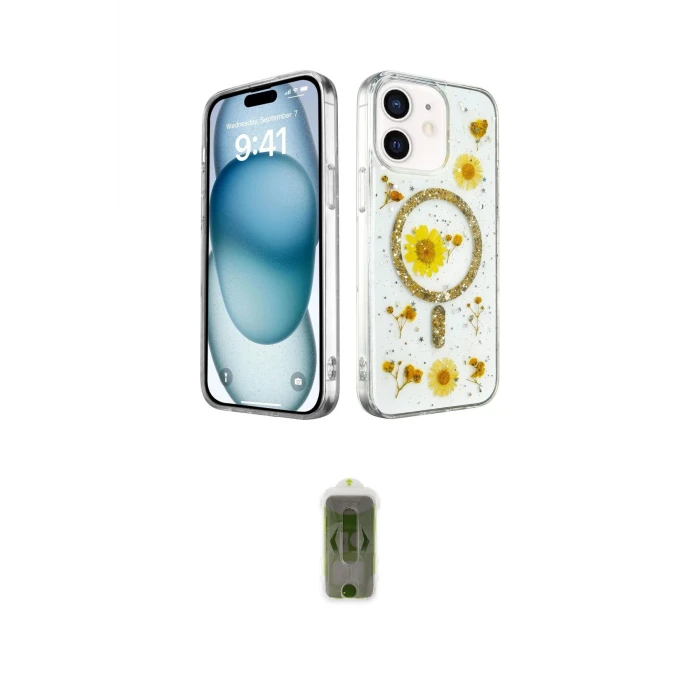 ieg™ iPhone 12 Kılıf Kozmos Doku - Siyah Joko Magic 5D Hayalet Cam
