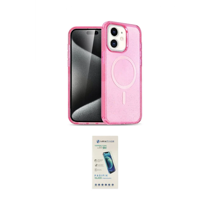 ieg™ iPhone 12 Kılıf Nova Asil Prime - Şeffaf Pasifik Cam Ekran Koruyucu