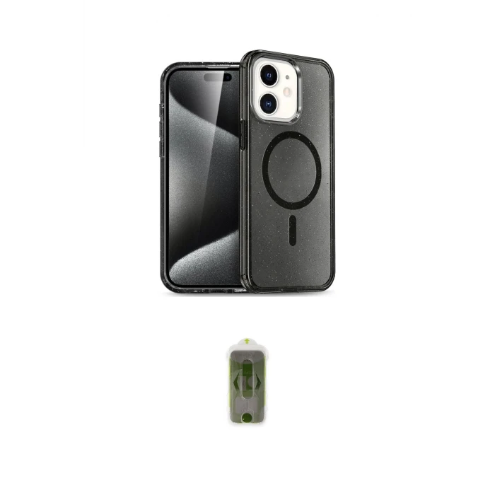 ieg™ iPhone 12 Kılıf Nova Asil Prime - Siyah Joko Magic 5D Hayalet Cam